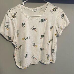 floral white cropped t